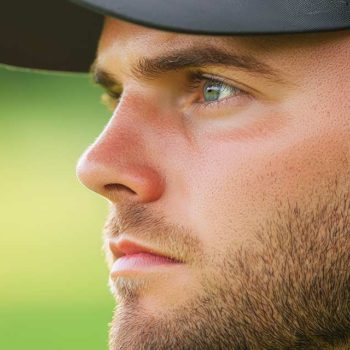 Man looking at golf course