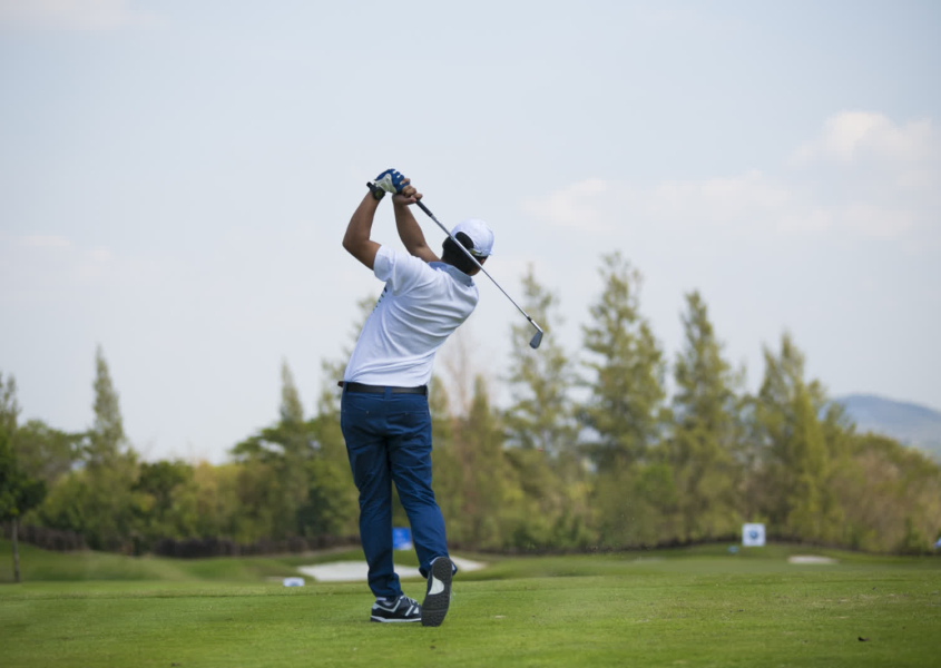 Advanced golf swing analysis technology demonstrating club and body motion