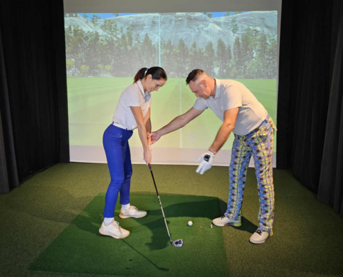 Instructor demonstrating benefits of private vs group lessons with individualized feedback