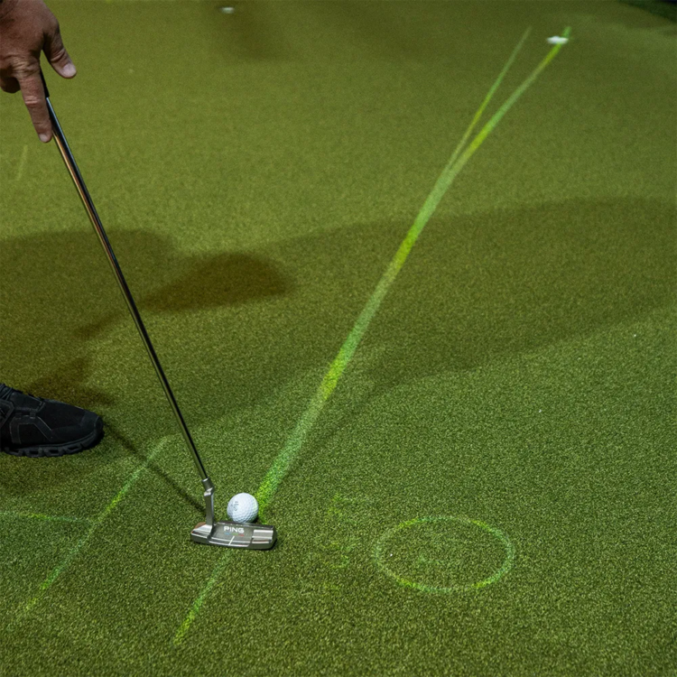 Closeup of a person using PuttView